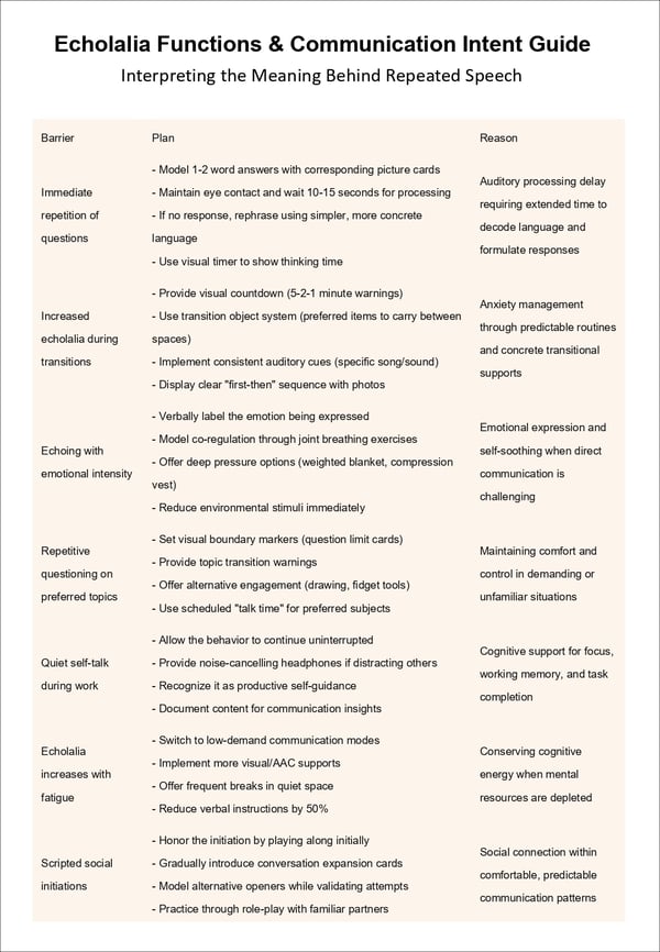Echolalia: A Neuroaffirming Approach