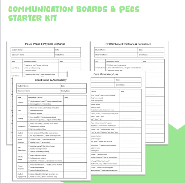 Communication Boards & PECS Starter Kit