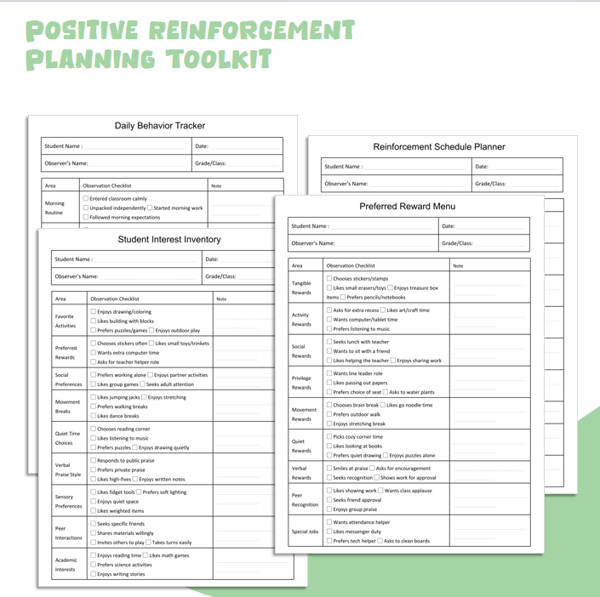 Positive Reinforcement Planning Toolkit