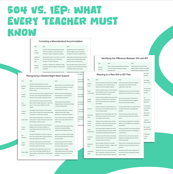 504 vs. IEP: What Every Teacher Must Know