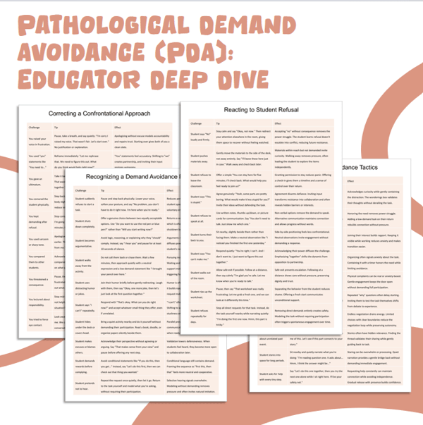 Pathological Demand Avoidance (PDA): Educator Deep Dive