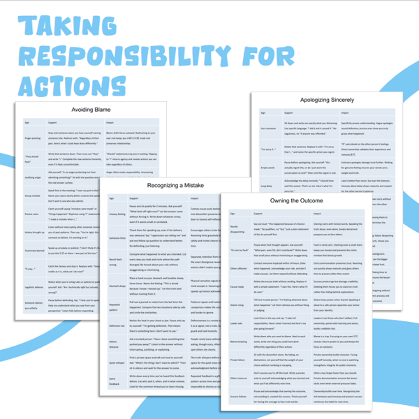 Taking Responsibility for Actions
