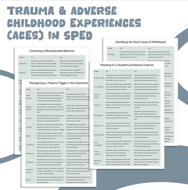 Trauma & Adverse Childhood Experiences (ACEs) in SPED