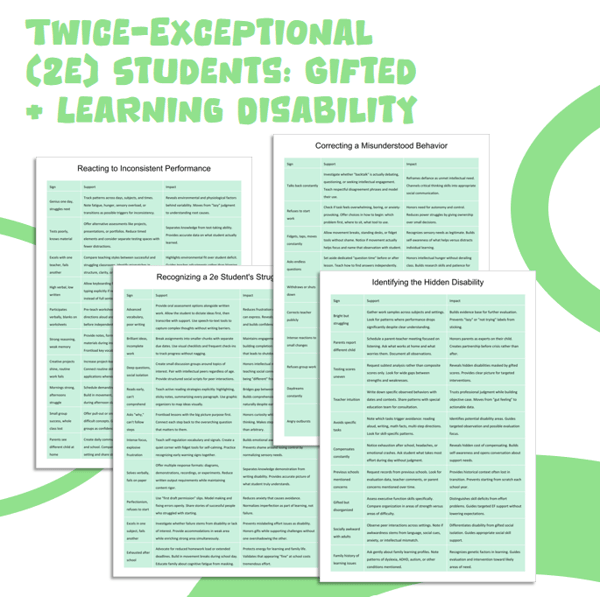 Twice-Exceptional (2e) Students: Gifted + Learning Disability
