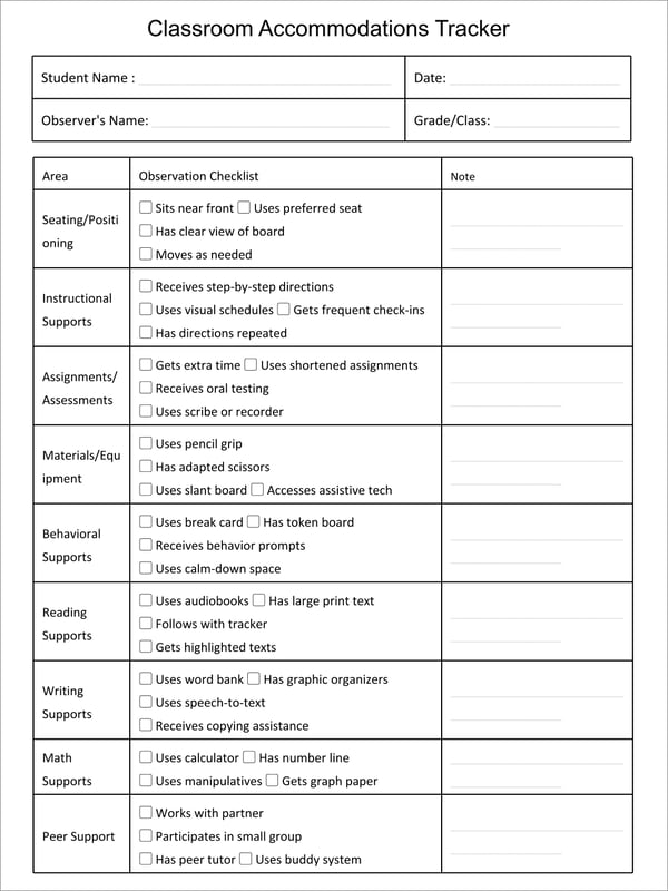 Special Education Teacher Tools: IEP, Behavior & Accommodations Logs