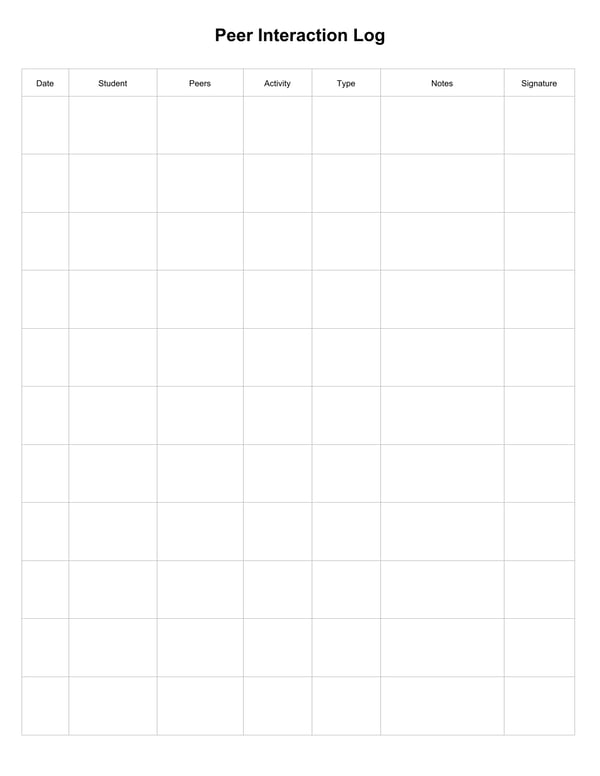 Peer Interaction Log for Classroom Tracking