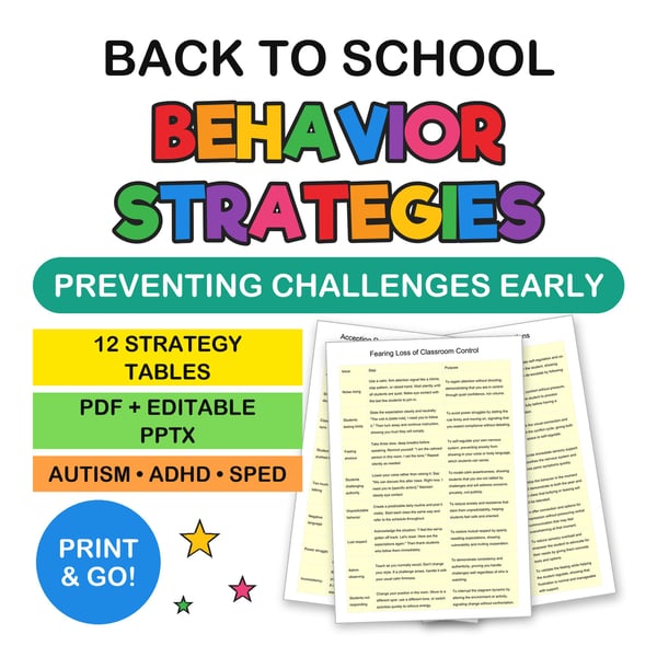Back to School Behavior Strategies | Preventing Challenges Before They Start
