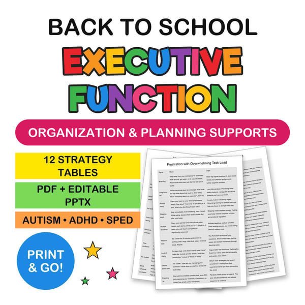 Back to School Executive Function Challenges | Organization & Planning Supports