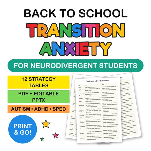 Back to School Transition Anxiety Support Strategies for Neurodivergent Students