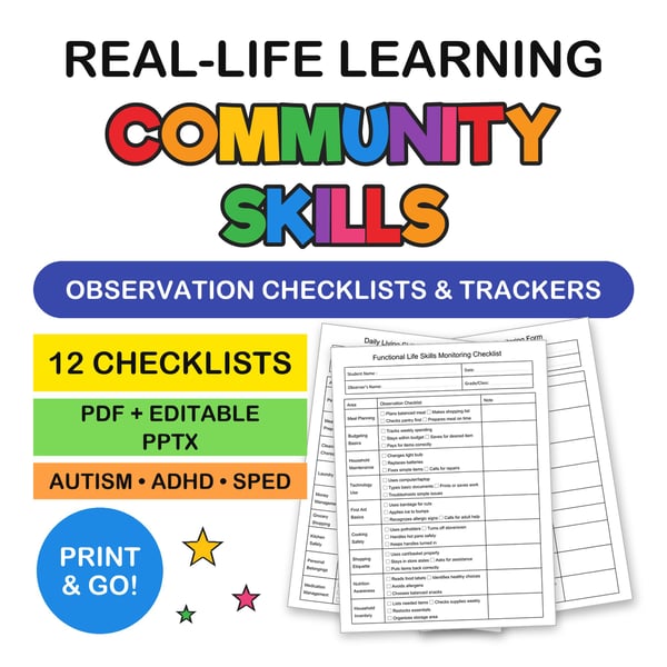 Community Skills Practice | Real-World Special Education Checklists & Trackers