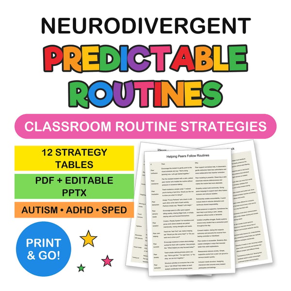 Creating Predictable Classroom Routines for Neurodivergent Learners | Strategy Tables