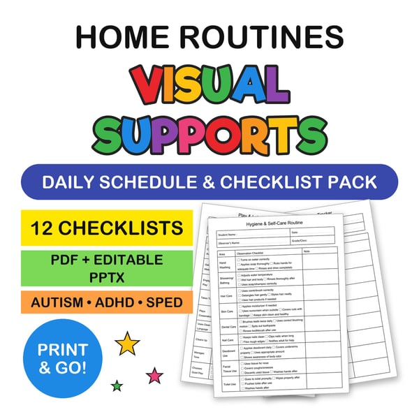 Home Routine Visual Supports | Daily Schedule & Checklist Pack