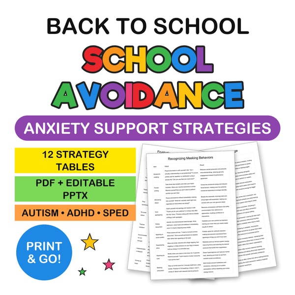 School Avoidance and Back to School Anxiety Strategies for Special Education