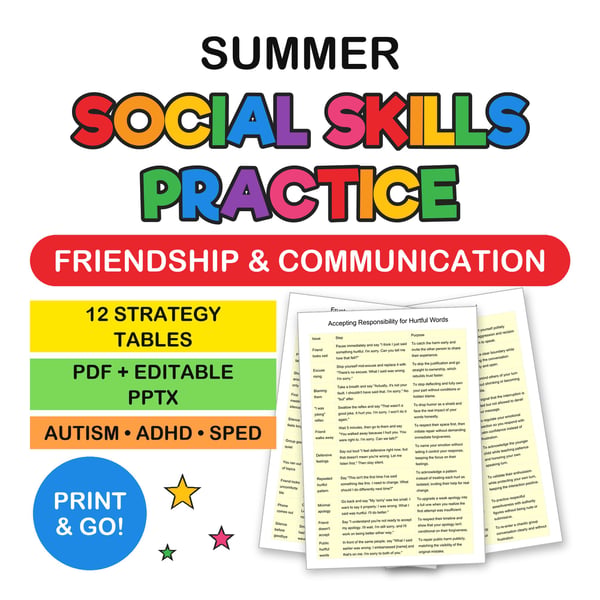 Summer Social Skills Practice | Friendship, Communication & Interaction Strategies