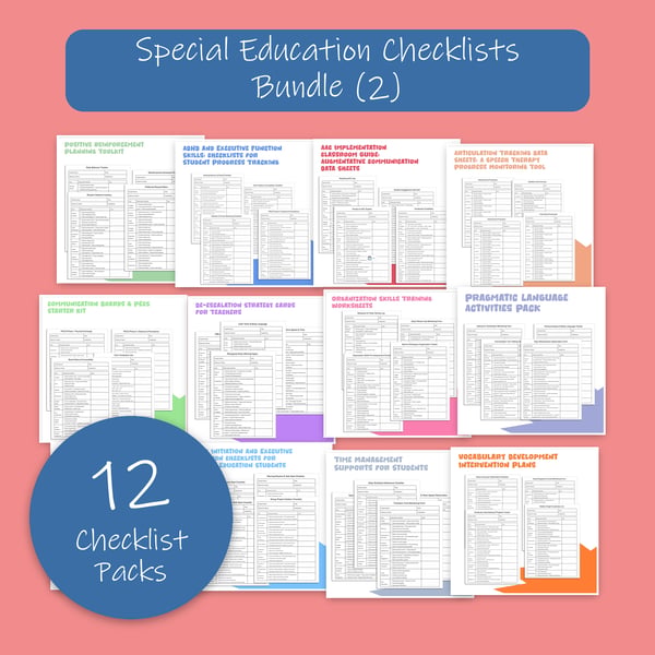 Special Education Checklists Bundle (2) | 12 Checklist Packs