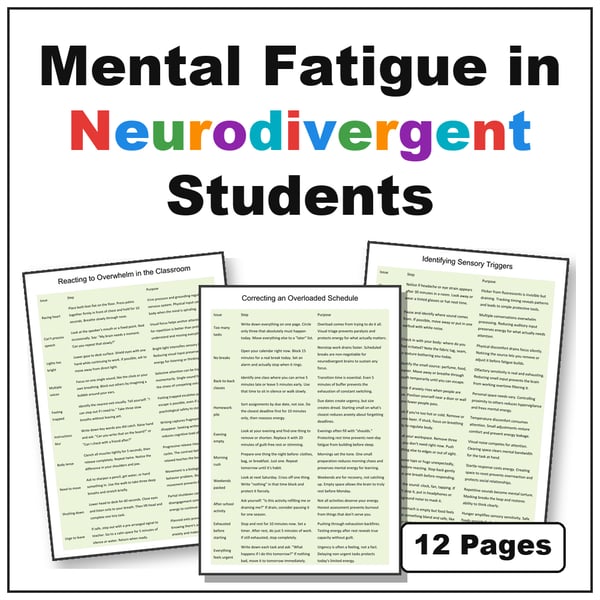 Mental Fatigue in Neurodivergent Students | Pacing and Energy Strategies