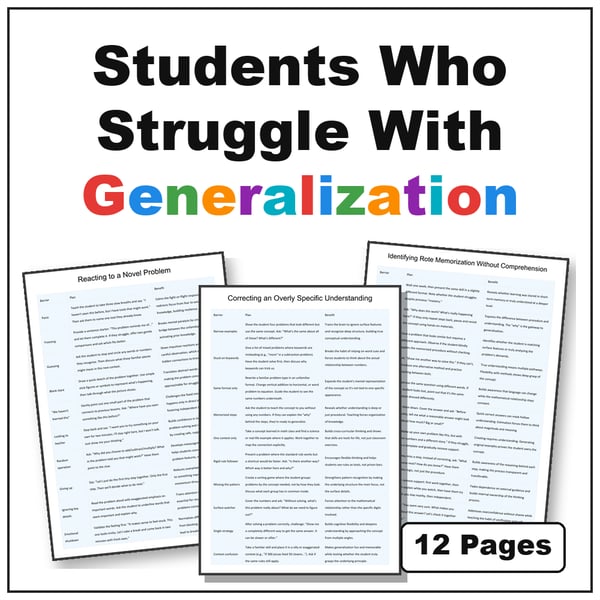 Students Who Struggle With Generalization | Skill Transfer Strategies