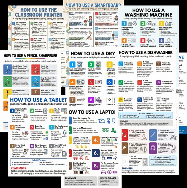 How-To-Use Machine and Device Posters | 10 Life Skills Classroom Posters