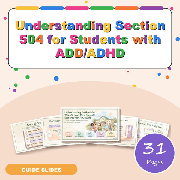 Understanding Section 504 for Students with ADD/ADHD | 1992 OCR Memo Guide