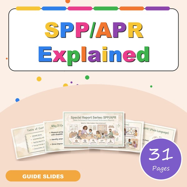 SPP/APR Explained | State Performance Plans and Annual Performance Reports