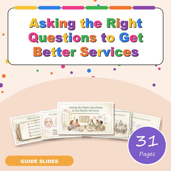 Asking the Right Questions to Get Better Services | A Calm Strategy for IEP Teams