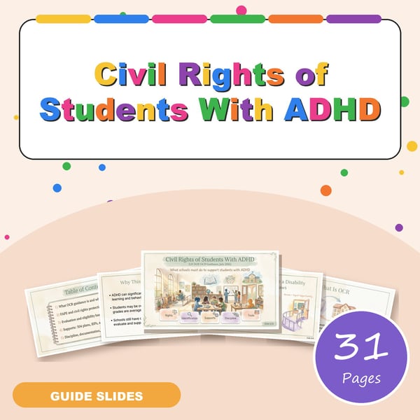 Civil Rights of Students With ADHD | US DOE OCR Guidance July 2016 Explained