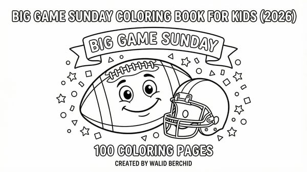 Big Game Sunday Coloring Book for Kids | Free February Coloring Pages