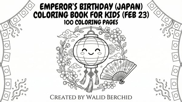 Emperor's Birthday (Japan) Coloring Book for Kids | Free February Coloring Pages