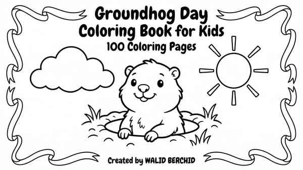 Groundhog Day Coloring Book for Kids | Free February Coloring Pages