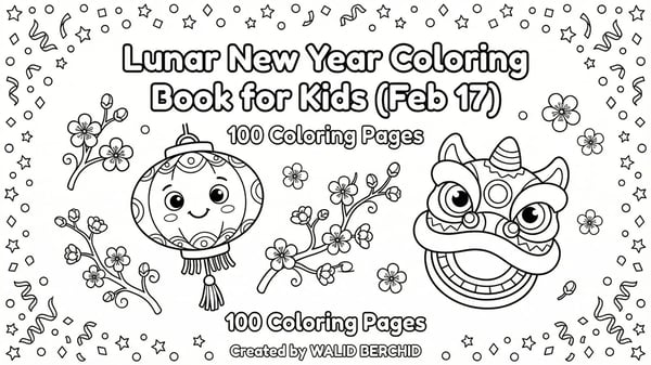 Lunar New Year Coloring Book for Kids | Free February Coloring Pages
