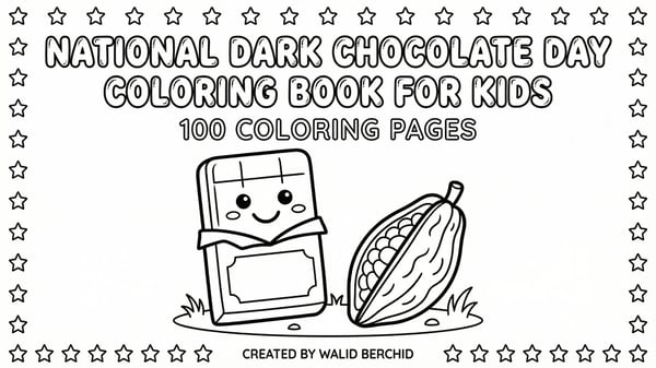 National Dark Chocolate Day Coloring Book for Kids | Free February Coloring Pages