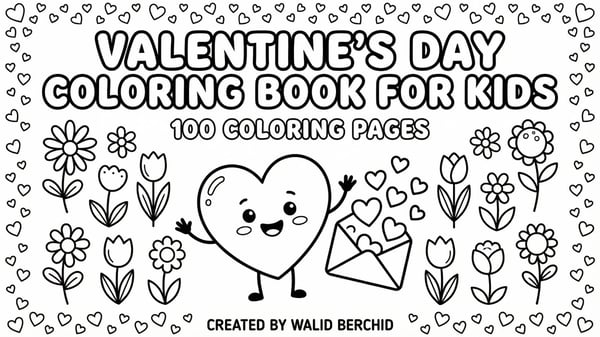 Valentine's Day Coloring Book for Kids | Free February Coloring Pages