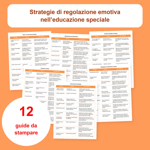 Regolazione emotiva: 12 tabelle per l’educazione speciale | PDF + PowerPoint