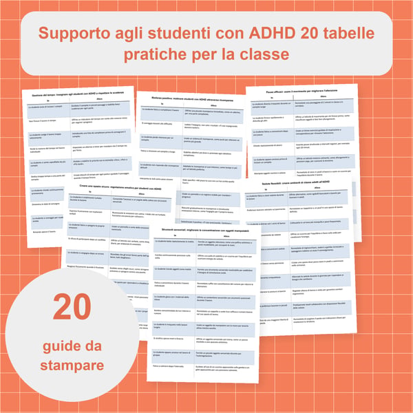 Supporto agli alunni con ADHD: 20 tabelle Se… Allora… | PDF + PowerPoint