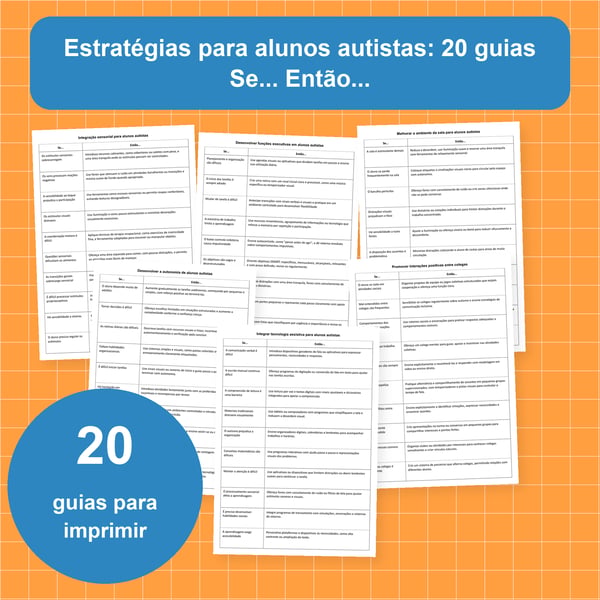 Estratégias para alunos autistas: 20 tabelas Se… Então… | PDF + PowerPoint