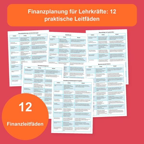 Finanzplanung für Lehrkräfte: 12 Praxistabellen | PDF + PowerPoint