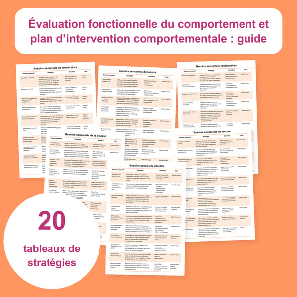 Besoins sensoriels : 20 tableaux et 200 stratégies de soutien | PDF + PowerPoint