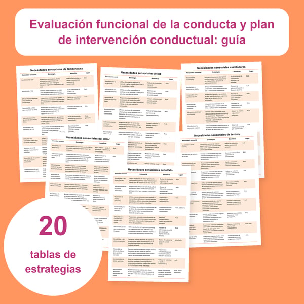 Necesidades sensoriales: 20 tablas y 200 estrategias de apoyo | PDF + PowerPoint
