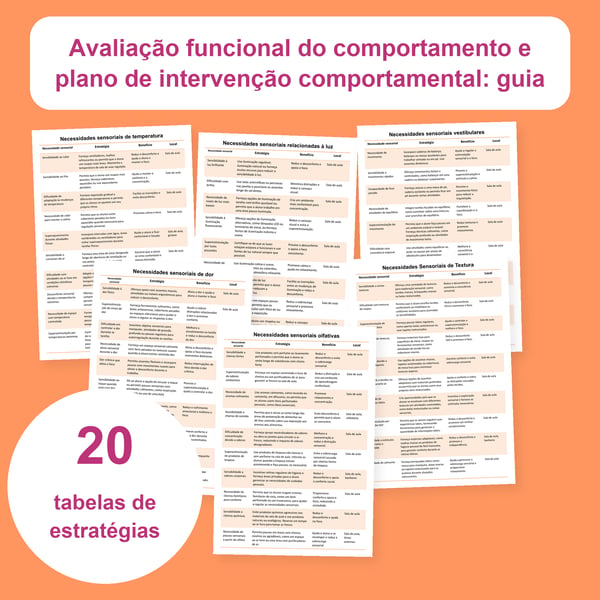 Necessidades sensoriais: 20 tabelas e 200 estratégias de apoio | PDF + PowerPoint
