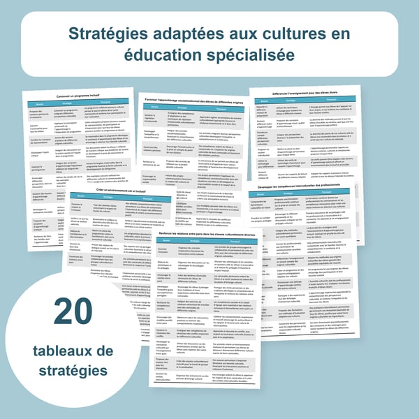 Diversité culturelle en éducation spécialisée : 20 tableaux de stratégies | PDF + PowerPoint