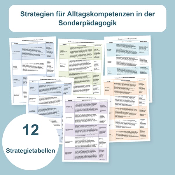 Lebenskompetenzen in der Sonderpädagogik: 12 Strategietabellen | PDF + PowerPoint