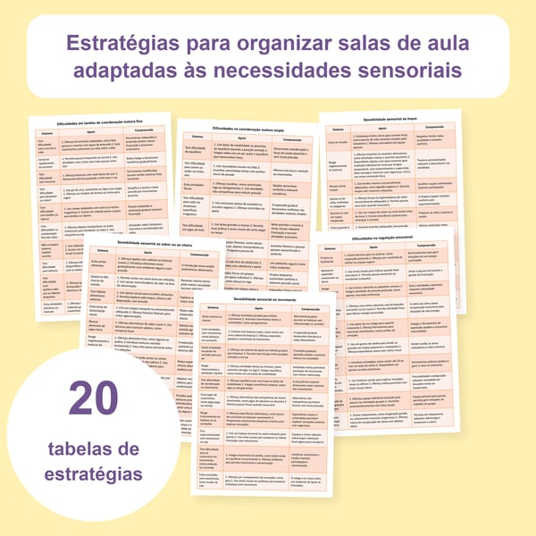 Sala de aula adaptada às necessidades sensoriais: 20 tabelas | PDF + PowerPoint