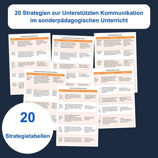 Unterstützte Kommunikation in der Sonderpädagogik: 20 Tabellen | PDF + PowerPoint