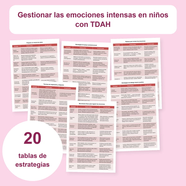 TDAH y emociones intensas: 20 tablas de regulación emocional | PDF + PowerPoint