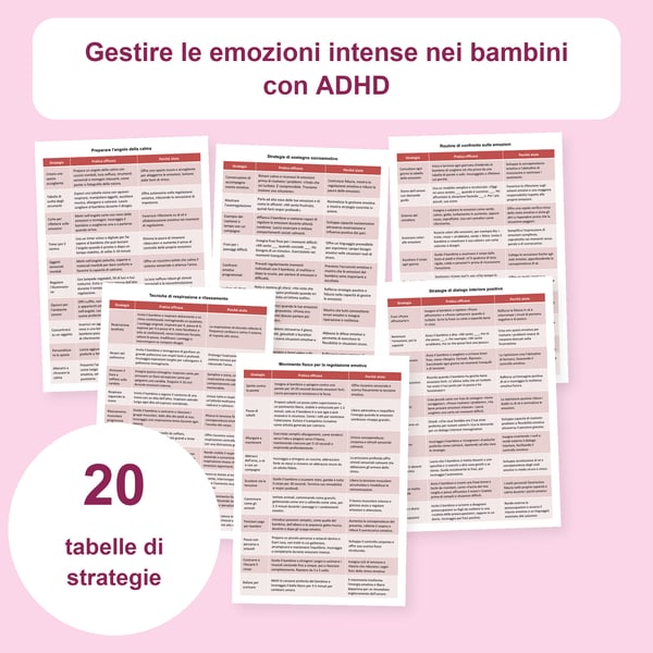 ADHD ed emozioni intense: 20 tabelle di regolazione emotiva | PDF + PowerPoint