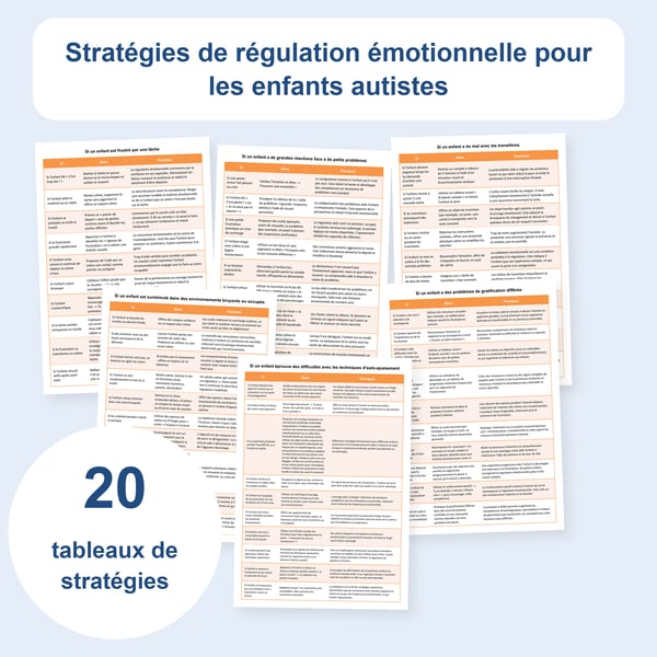 Autisme et régulation émotionnelle : 20 tableaux de situations et stratégies | PDF + PowerPoint