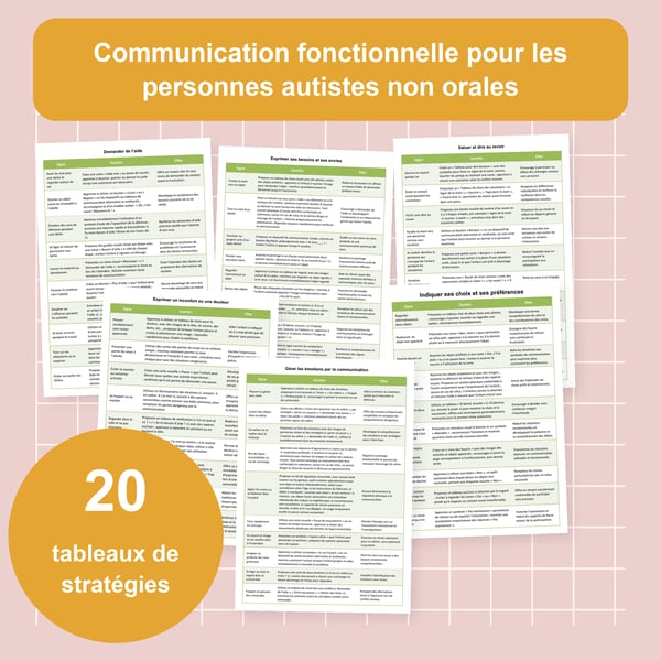 Autisme non verbal : 20 tableaux de communication fonctionnelle | PDF + PowerPoint