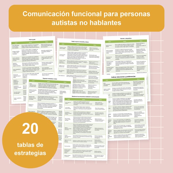 Autismo no verbal: 20 tablas de comunicación funcional | PDF + PowerPoint