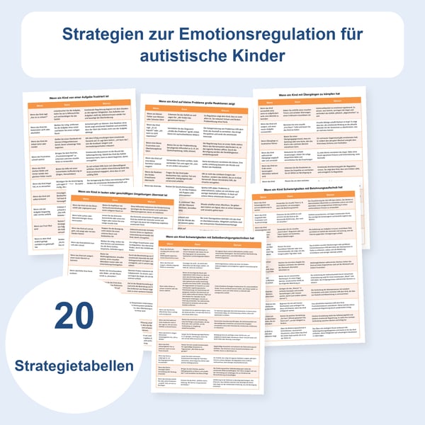 Autismus und Emotionsregulation: 20 Tabellen mit Situationen und Strategien | PDF + PowerPoint