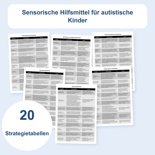 Autismus und sensorische Unterstützung: 20 Praxistabellen für Kinder | PDF + PowerPoint